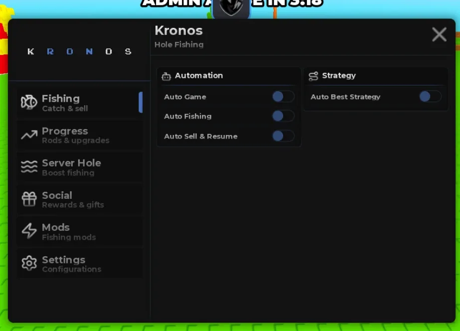 Hole Fishing Script Kronos: Auto Fishing, Auto Sell