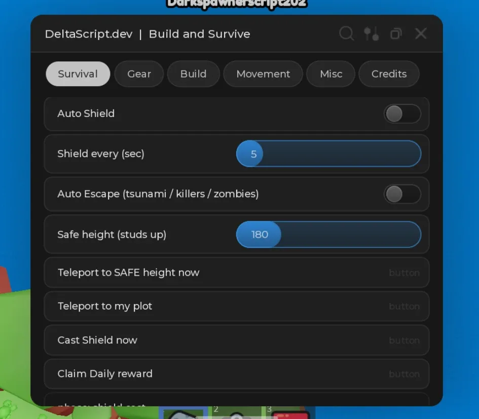 Build and Survive Script DeltaScript.dev: Auto Build, Fly