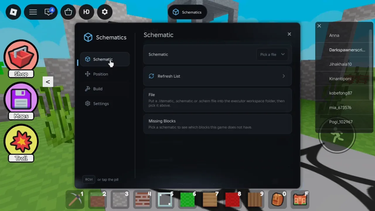 Build with Voxels Script Bac0nHck Hub: Undo Last Build