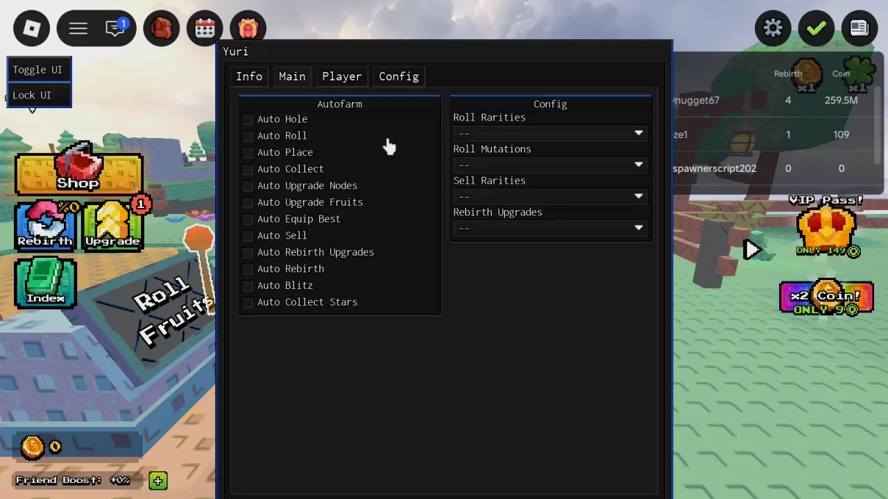 Drop a Fruit Script Yuri Hub: Auto Collect Stars, Auto Roll