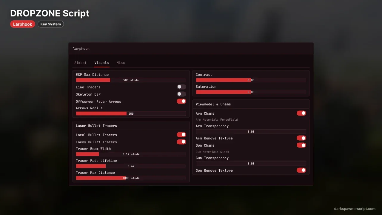 DROPZONE Script Larphook: Prediction Aimbot, Loot ESP