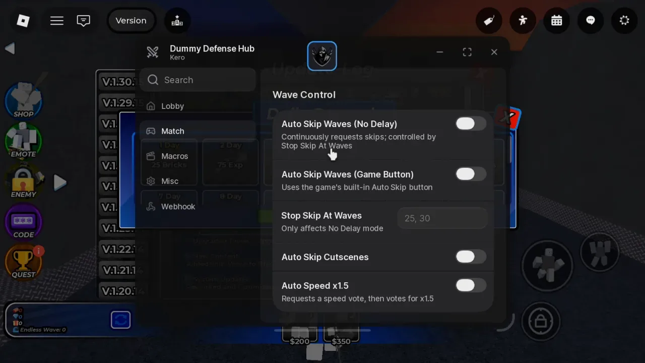 Dummy Defense Script Kero Hub: Place Anywhere, Macro Record