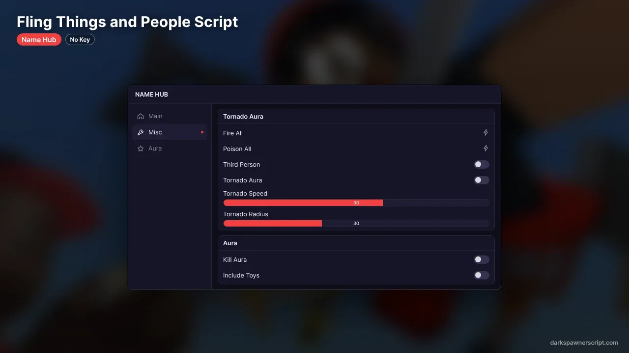 Fling Things and People Script Name Hub: Kill Aura