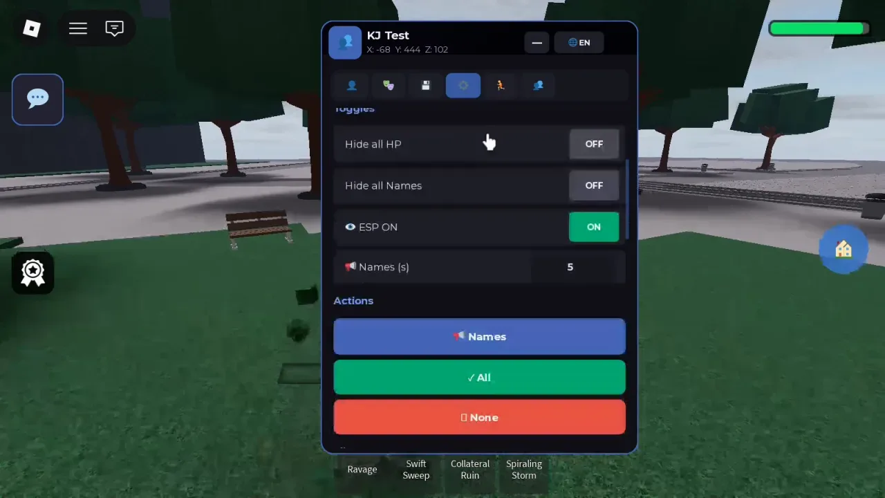 KJ Test Script Ability Highlighter GUI: Player ESP