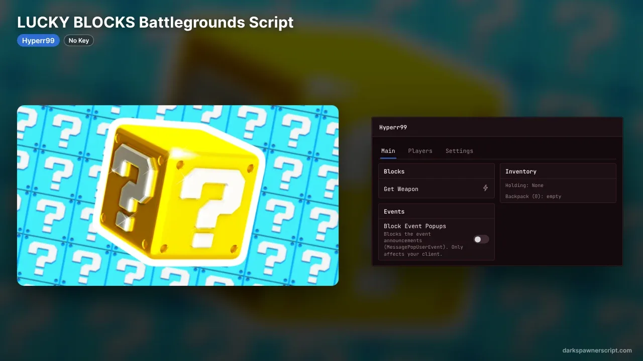 LUCKY BLOCKS Battlegrounds Script Hyperr99: Get Weapon, ESP