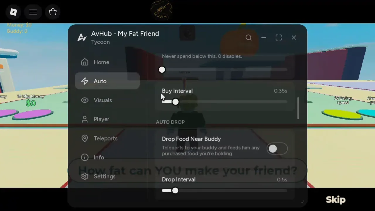 My Fat Friend Script AvHub: Food ESP, Auto Buy Food