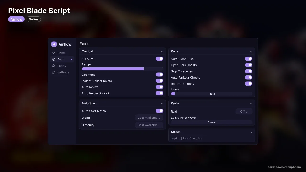 Pixel Blade Script Airflow: Kill Aura, God Mode