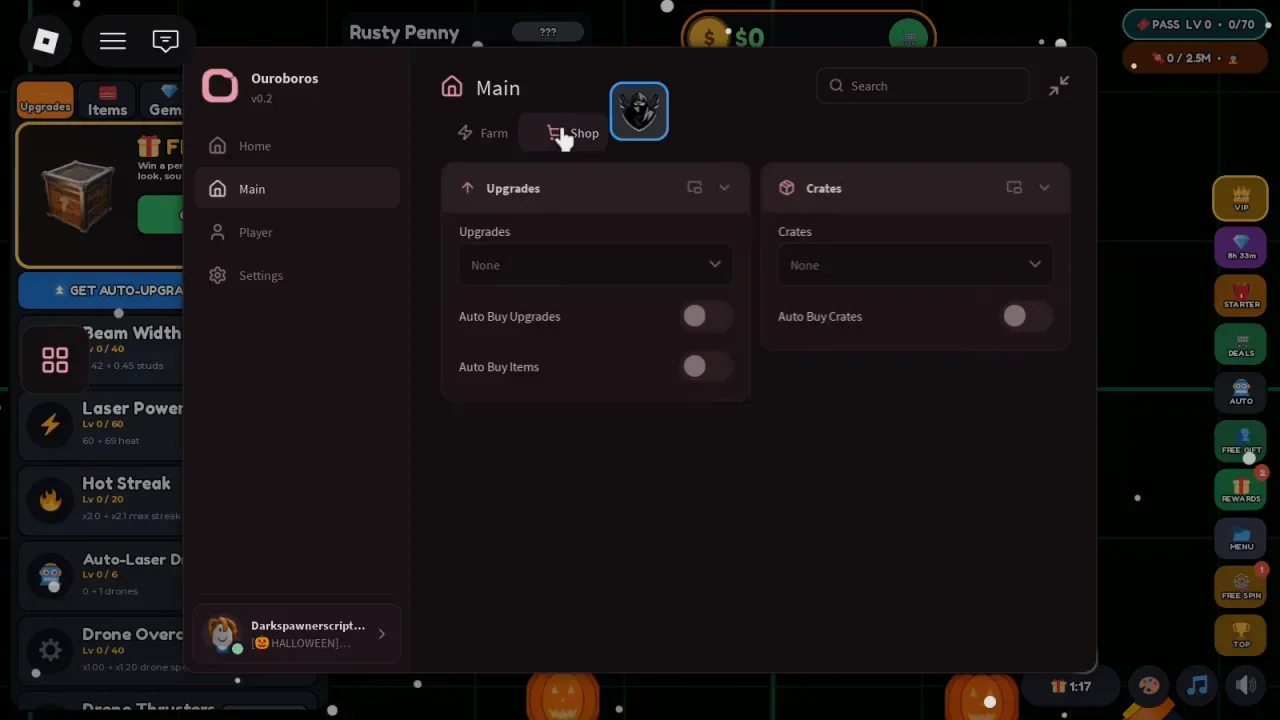 Rust Blaster Script Ouroboros Hub: Auto Laser, Auto Rebirth