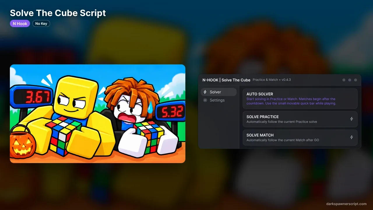 Solve The Cube Script N Hook: Auto Solver, Solve Match