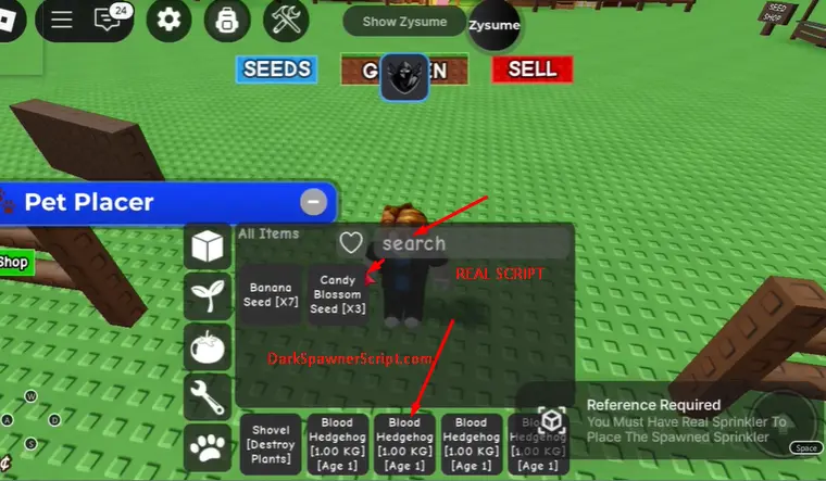 Real Dark seed and pet spawner script