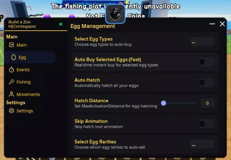 Build A Zoo Script – No Key, INF Money, Dupe, Auto Fish