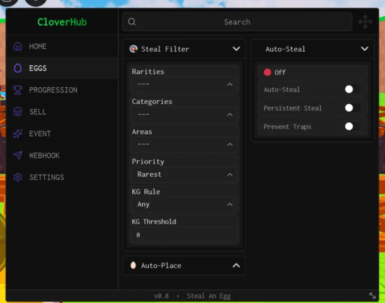 CloverHub script Steal An Egg no key Auto Steal