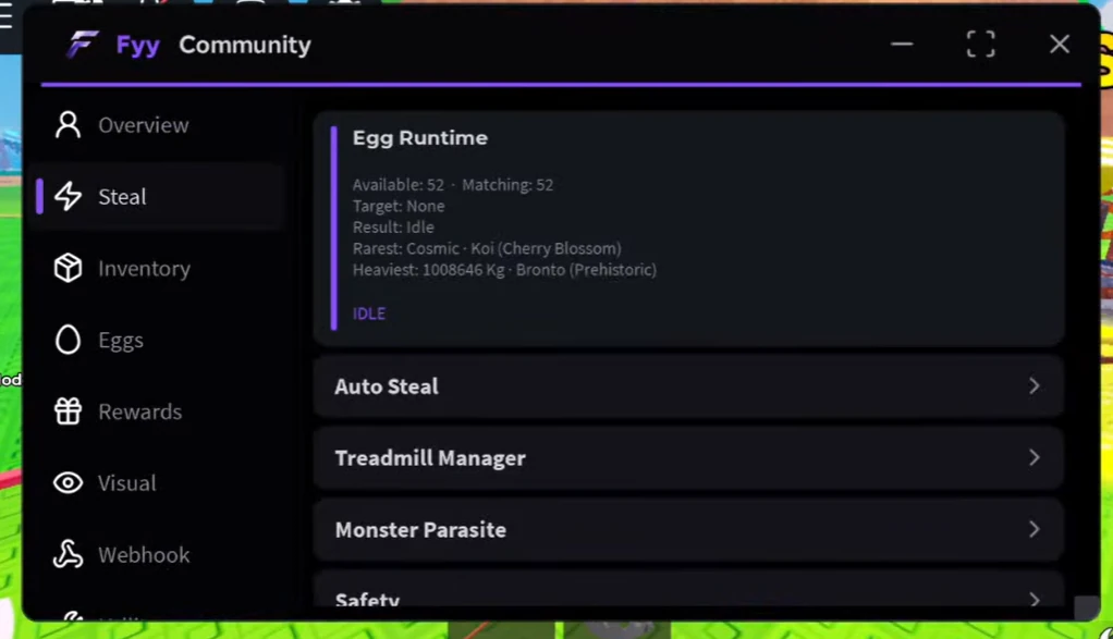 Steal An Egg Script Fyy Community: Auto Feed Parasite